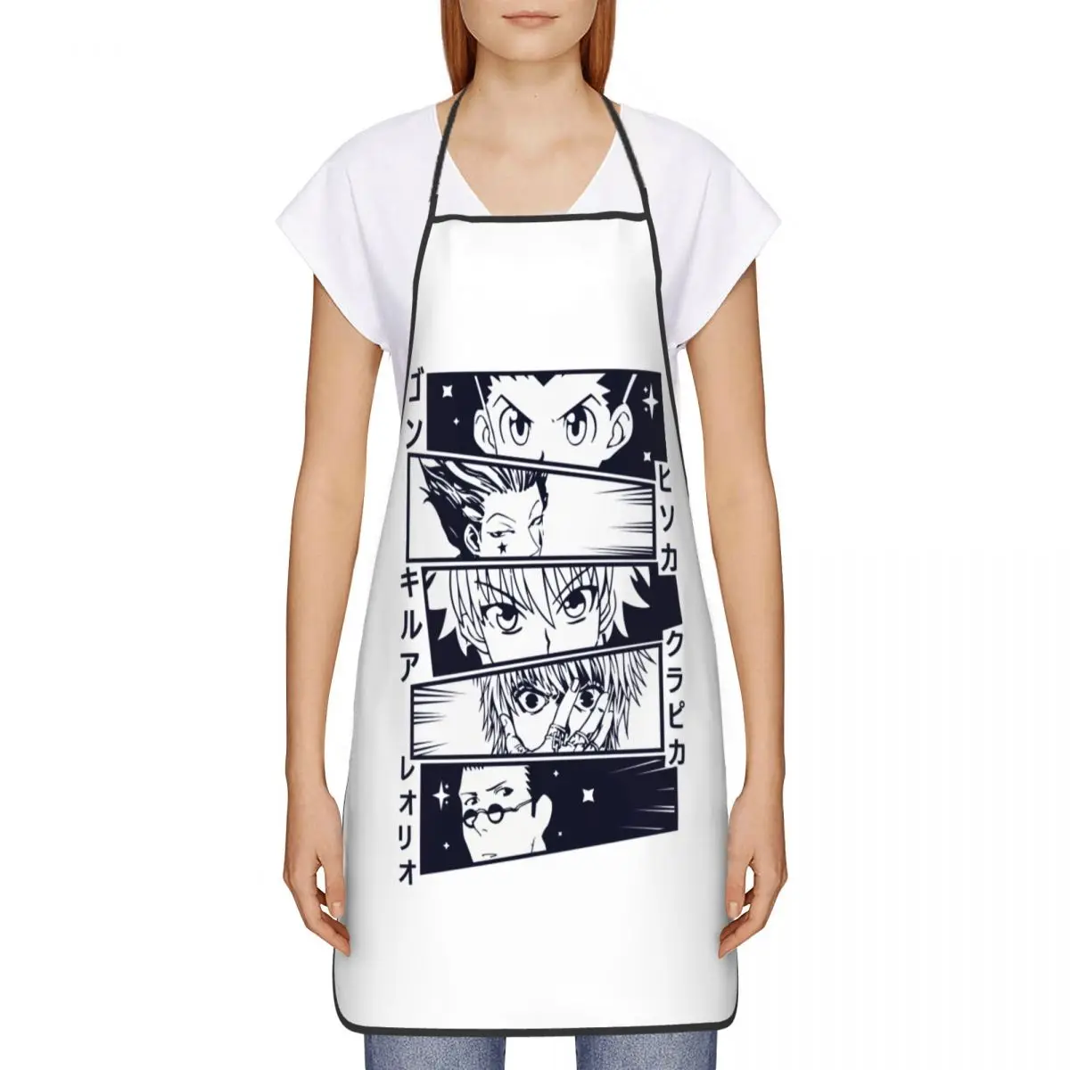 Custom Bib Hunter X Hunter Apron Unisex Chef  Cooking Best Characters Kurapika Gon Killua Leorio Hisoka Manga Lovers Tablier