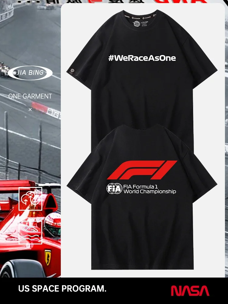 レッドブル-f-レーシング-半袖tシャツ-メンズ-夏-軽量-プリント-スポーツイベント-コットンtシャツ-ルーズフィット-ラウンドネック-カジュアルシャツ