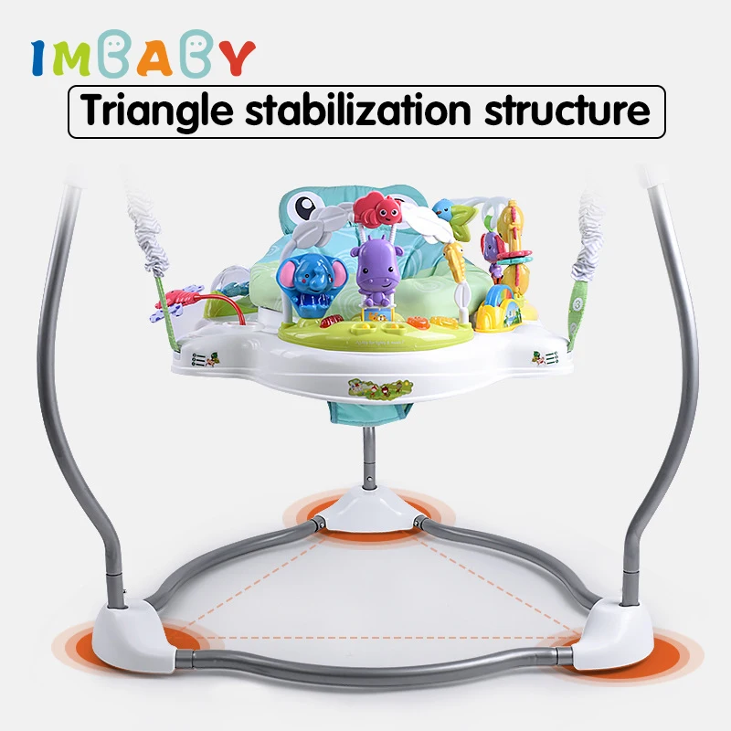 Cartoon Baby Bouncing Chair SwingToddler Walking Chair Indoor Rainforest Jumping Cradle for Kid Swing Playing Activity Center