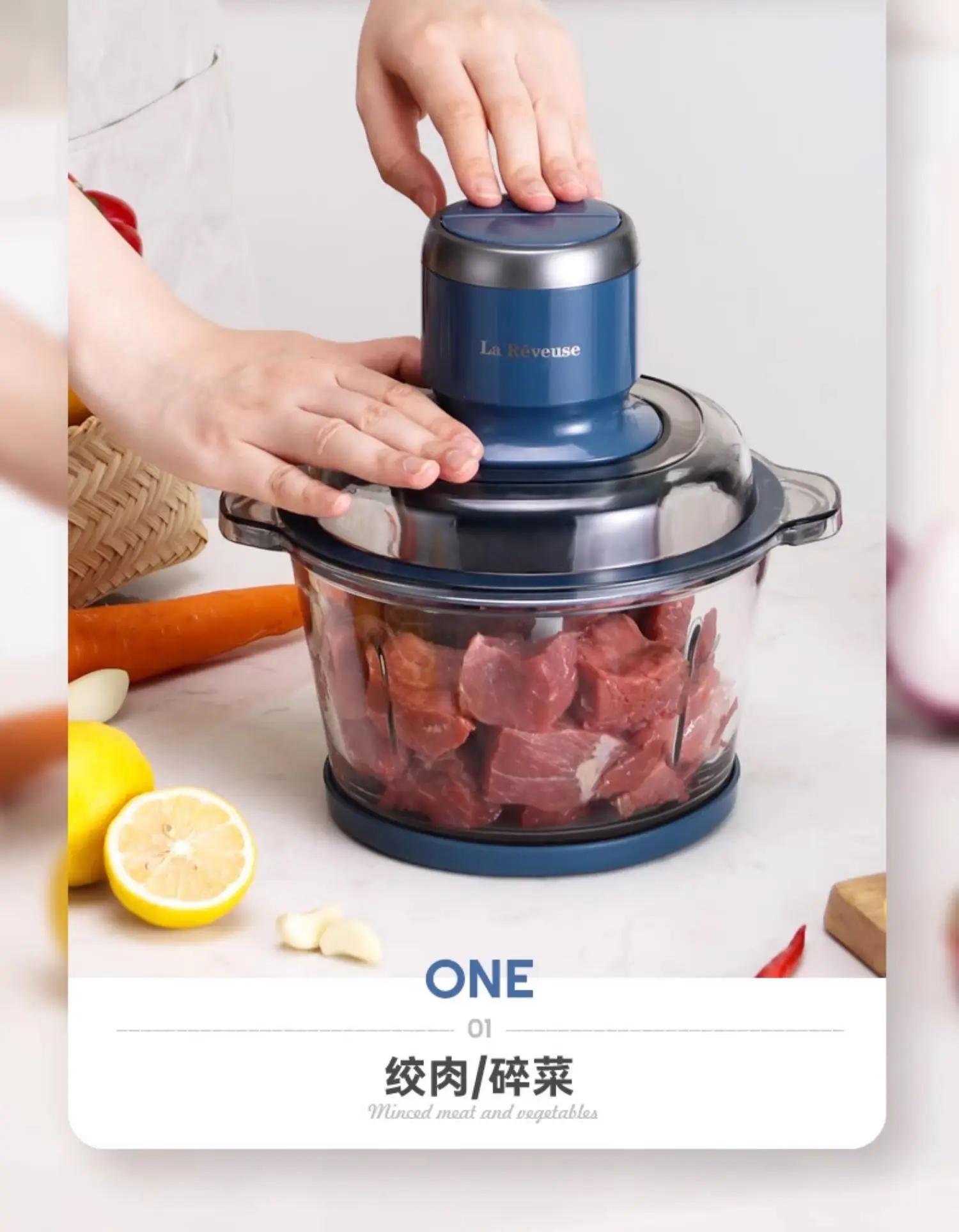 Meat grinder Household electric small automatic multi-functional minced meat grinder complementary food cooking mixer