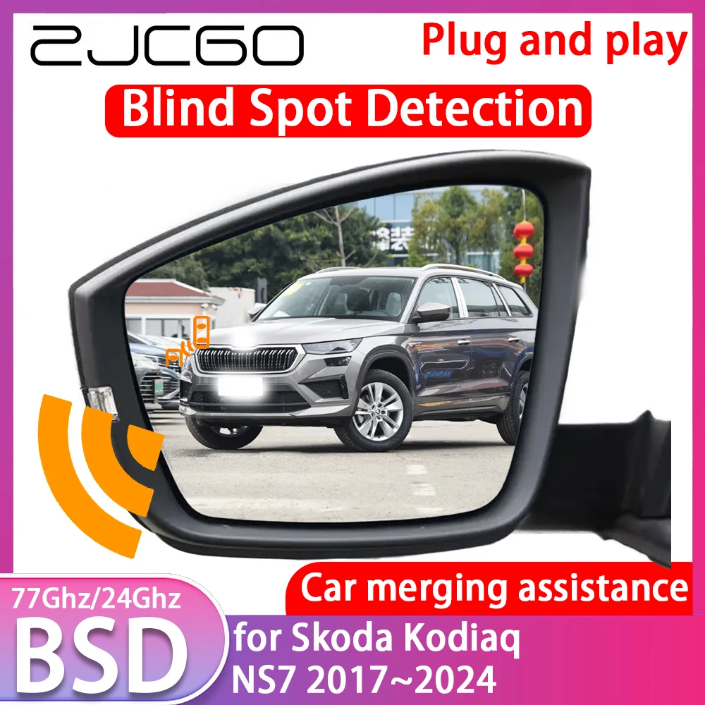 

ZJCGO for Skoda Kodiaq NS7 2017-2024 Blind Spot Detection Car BSD BSA BSM System Driving Warning Radar Alert Mirror