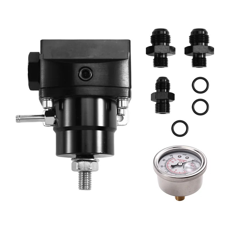 

Регулятор топлива высокого давления AN8 Регулятор впрыска топлива Манометр наддува Комплект регулятора давления топлива