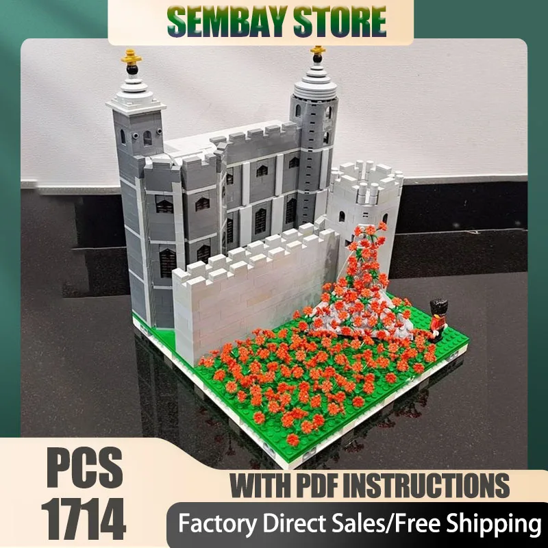 

Medieval Castle Model Moc Building Bricks Modular Tower Poppies Model Technology Blocks Christmas DIY Toy Construction Gifts