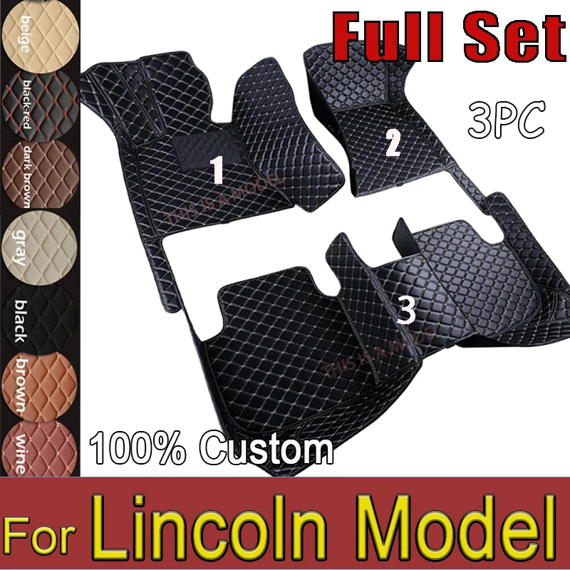 Car Floor Mats For Lincoln Navigator Town Car L Corsair Mark VII Aviator Custom Foot Cover carpets Auto Interior Car Accessories