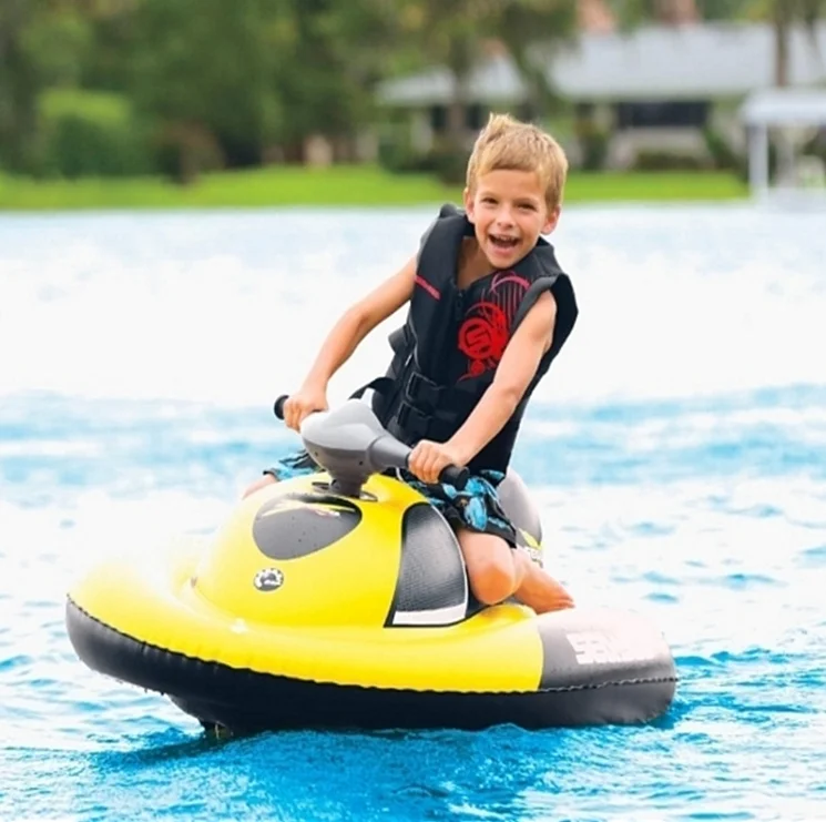 GCAMOLECH Swimming Pool Electric Motors Motorboat Water Inflatable Floating Toy Jet Ski Pool Toys Electric Boat for Adults Kids
