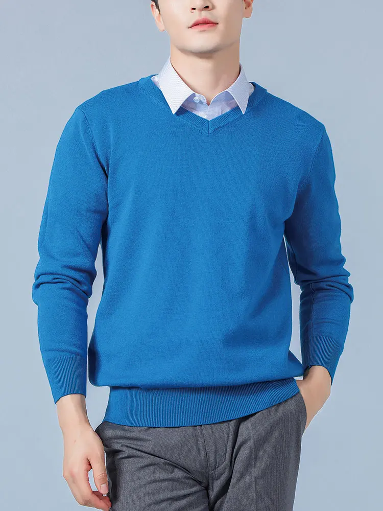 Cashmere Sweater Men Pullover Autumn Winter V-Neck Soft Warm Cashmere Sweater Jumper Knitted Sweaters