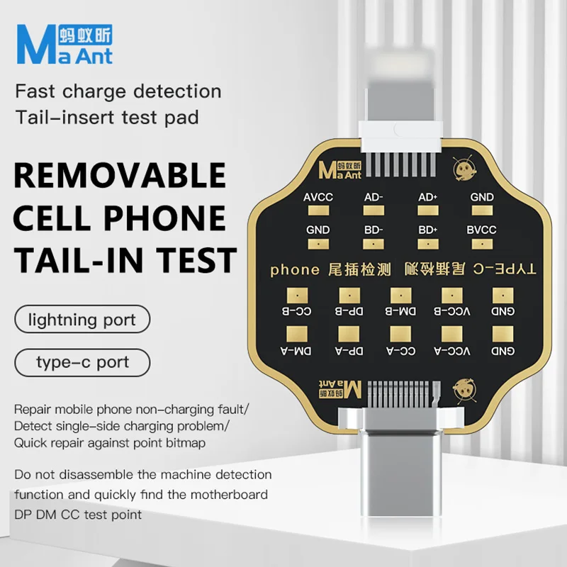 MaAnt Micro USB PCB Test Board Free Phone Tail Plug Test Version Fast Charge Detection Type C Port No Disassembly Test Tools