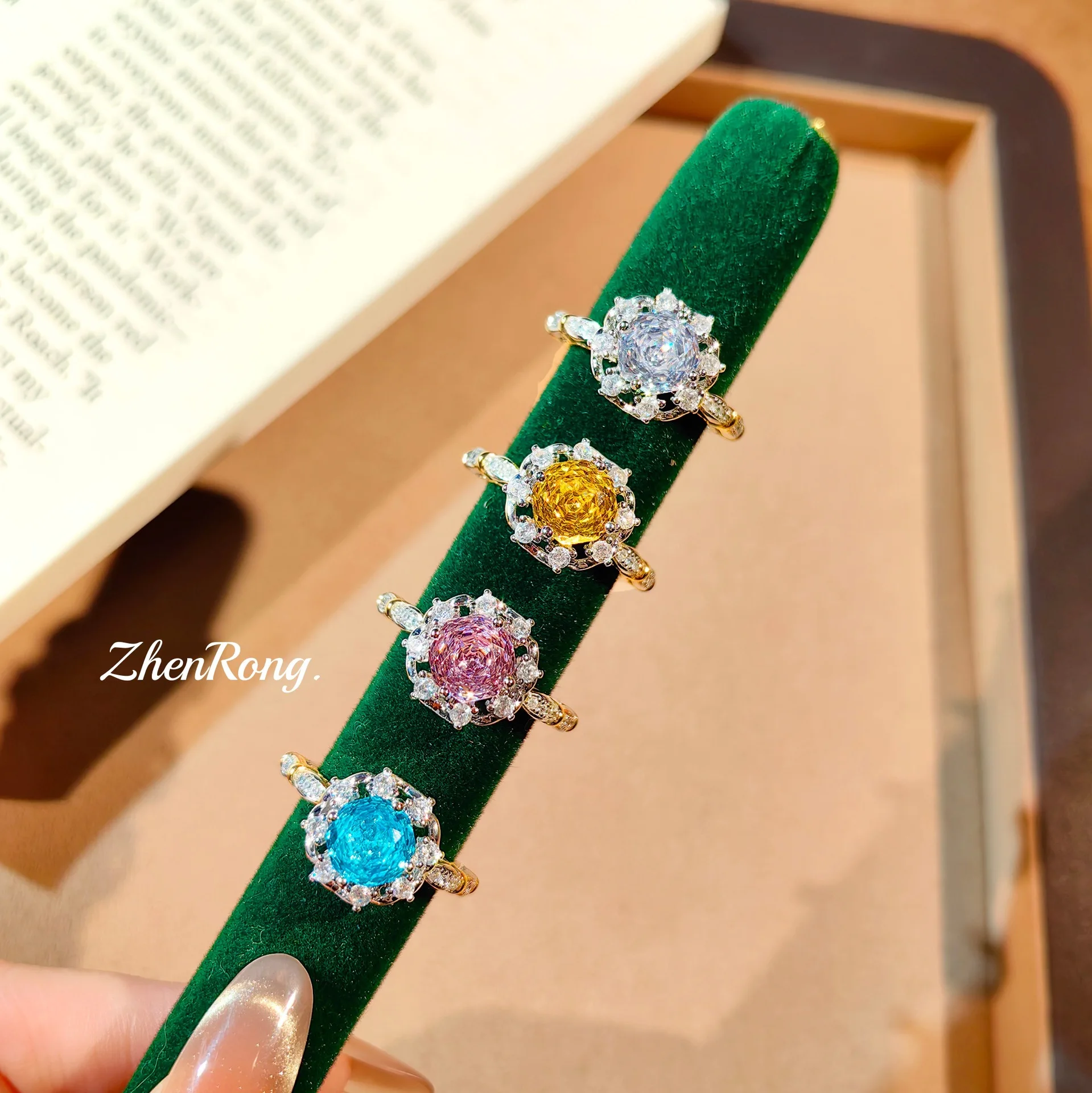 anel-de-prata-esterlina-s925-para-mulheres-anel-de-ouro-bicolor-com-diamante-rosa-octogonal-incrustado-em-azul-glacial-com-corte-rosa-luxo-leve-e-moderno