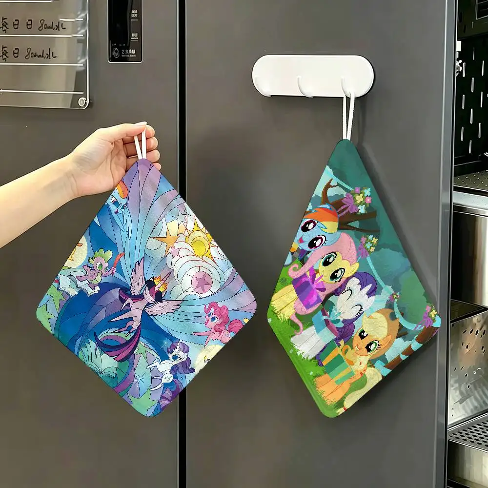 M-My P-Ponys L-Little Polyester Cotton Daily Towel, Hanging Kitchen Hand Wiping Cloth, Durable for Whole House Use