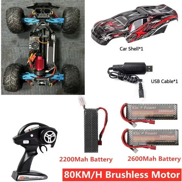 1:10 80 km 4WD borstelloze legering off-road afstandsbediening vrachtwagen auto 45 °   Klimmen Schokabsorptie Hoge snelheid Drift Racing RC Auto Speelgoed