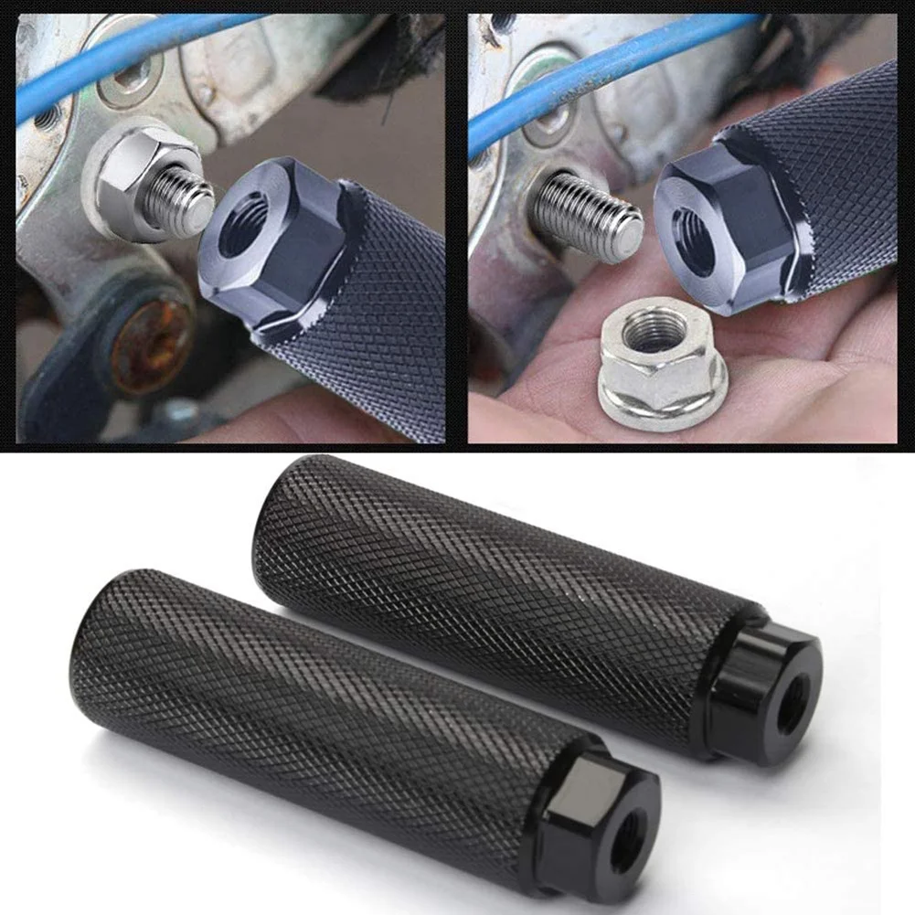 4Pcs Bike Pegs,Aluminum Alloy Anti-Skid Lead Foot Bicycle Pedals BMX Pegs for Bike Cycling Rear Stunt 3/8 Inch Axles