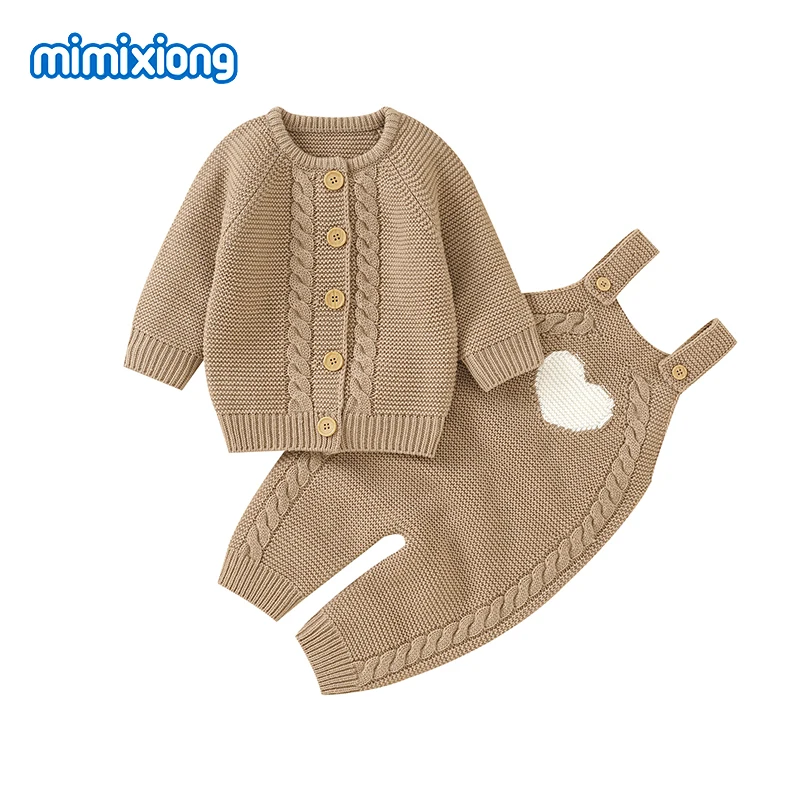 Autumn Baby Clothes Winter Casual Long Sleeves Sweaters Jackets+Rompers Outfits Sets for Newborn Infant Kids Boys Girls Costumes