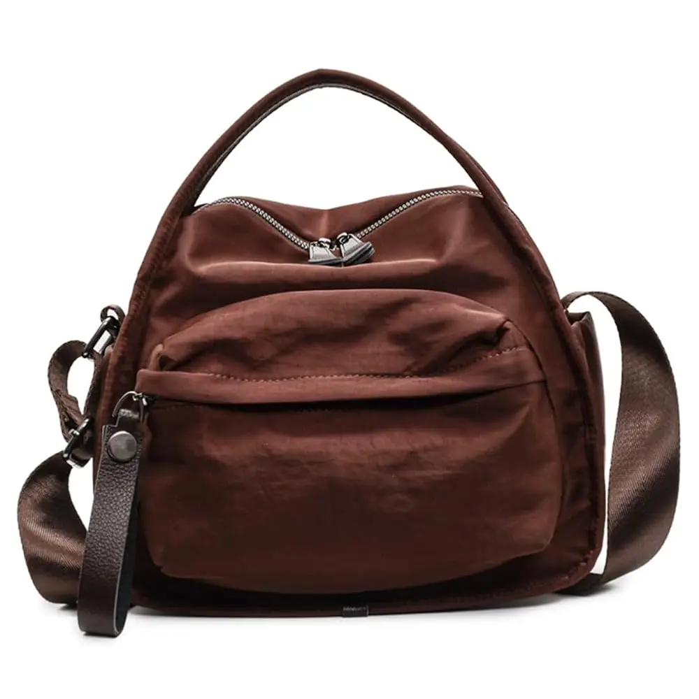 

Solid Color Nylon Crossbody Bag for Women Soft Handbag with Top Handle Casual Shoulder Bag Elegant Square Purse