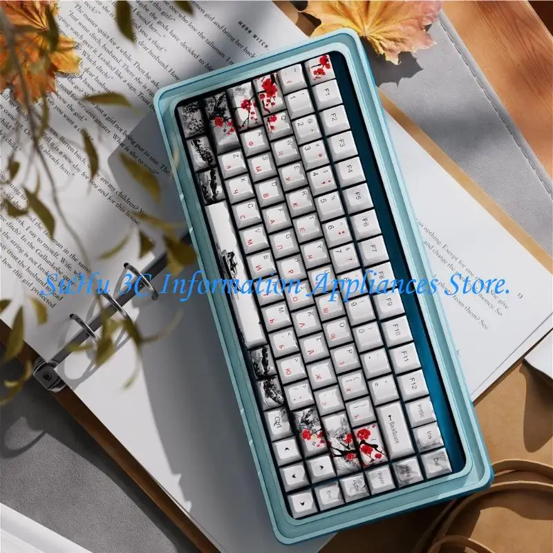 

128 клавиш Plum Blossom OEM профильные колпачки для клавиш толстые колпачки для 96 104 108 для механических клавиатурных 7