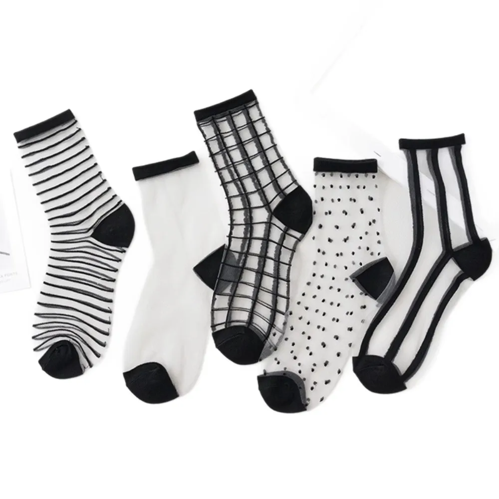 

Women's Summer Socks Thin & Breathable Ankle Socks | Striped/Transparent/Plaid/Dots Pattern, Casual Socks for Women (10Pair)