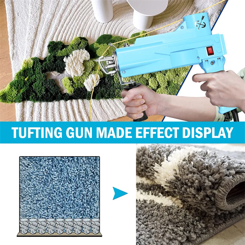 New Tufting Gun 2 in 1 Cut Loop Pile Rug Gun Machine Starter Kit Rug Tufting Kit Electric Gun Carpet Weaving Flocking Machine