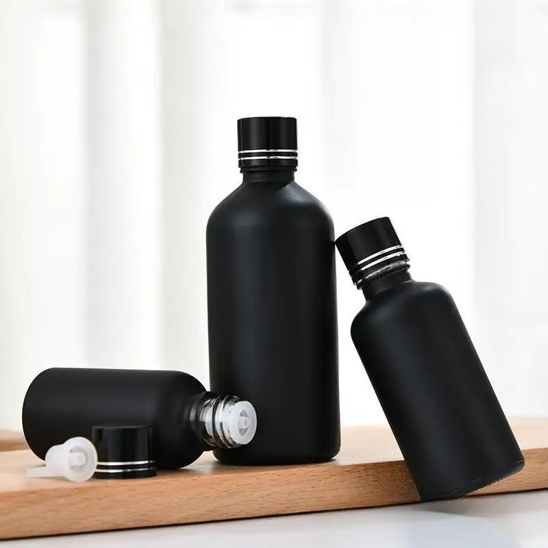 

10 шт. 5/10/20/30/50/100 мл черная матовая бутылка-капельница многоразовая стеклянная бутылка-капельница для эфирного масла косметический контейнер для хранения