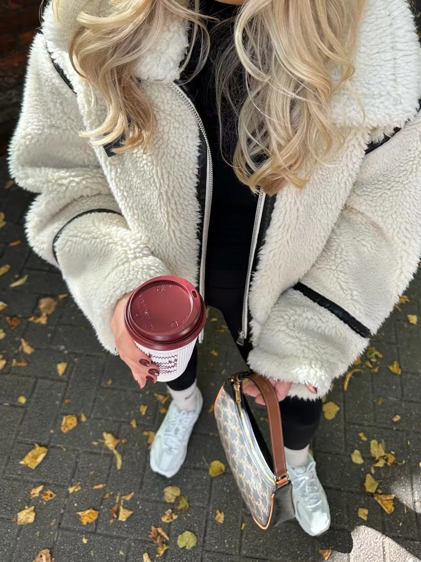 Warm Teddy Bear Cream Cheese Street Style Jacket Lamb Fur Lined Loose Outerwear Thickened Winter Coat for Women view 2