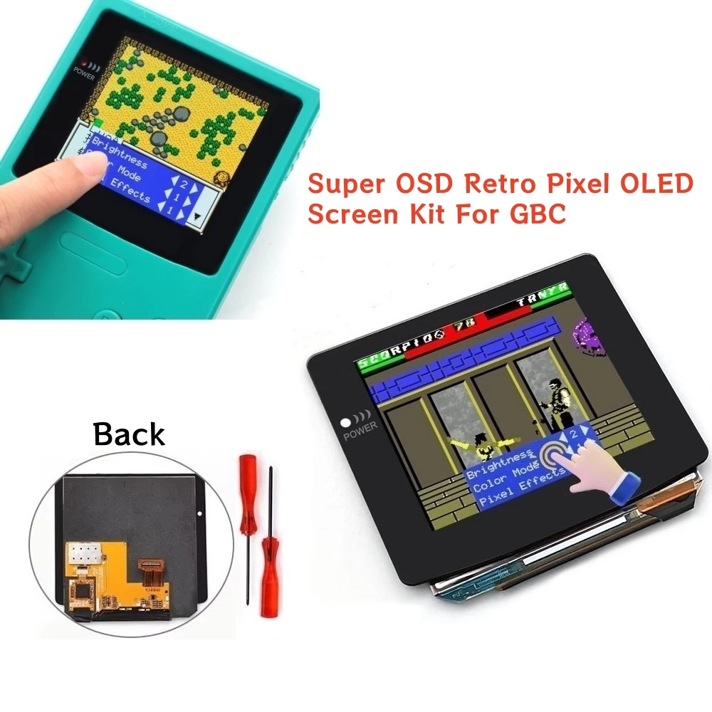 

Набор Hispeedido для GBC: OLED-экран, ламинированный сенсорный AMOLED-дисплей, OSD, RETRO PIXEL FRM, комплект LCD с функцией включения/выключения для Game Boy Color