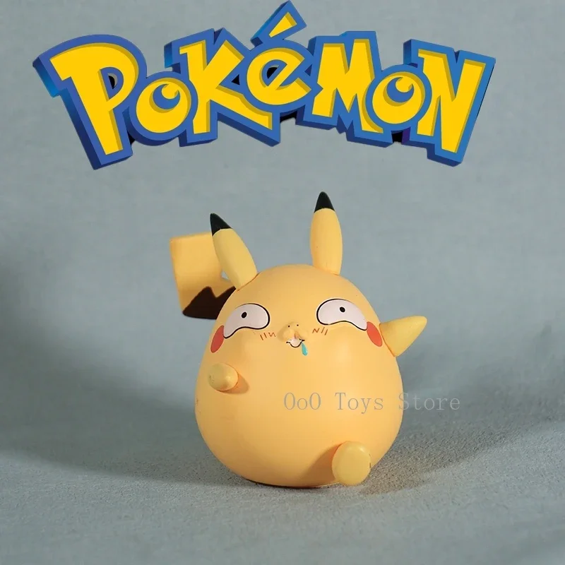 8cm/3.14in Pokemon Fool Stupid Smilingly Pikachu Cute Figure Car Decoration Collection Model Toys