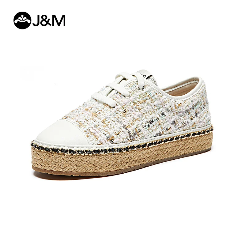 JOY&MARIO Loafers Women Fisherman Shoes Korean Style Espadrilles Platform Shoes Lady Casual Shoes White Black