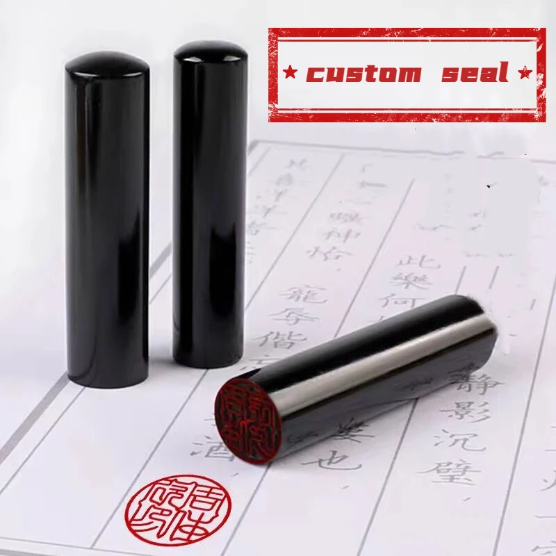 

Chinese Name Custom Stamps Japanese Ox Horn Name Stamps Sello Personalizado Portable Chinese Calligraphy Painting Seal Stempel
