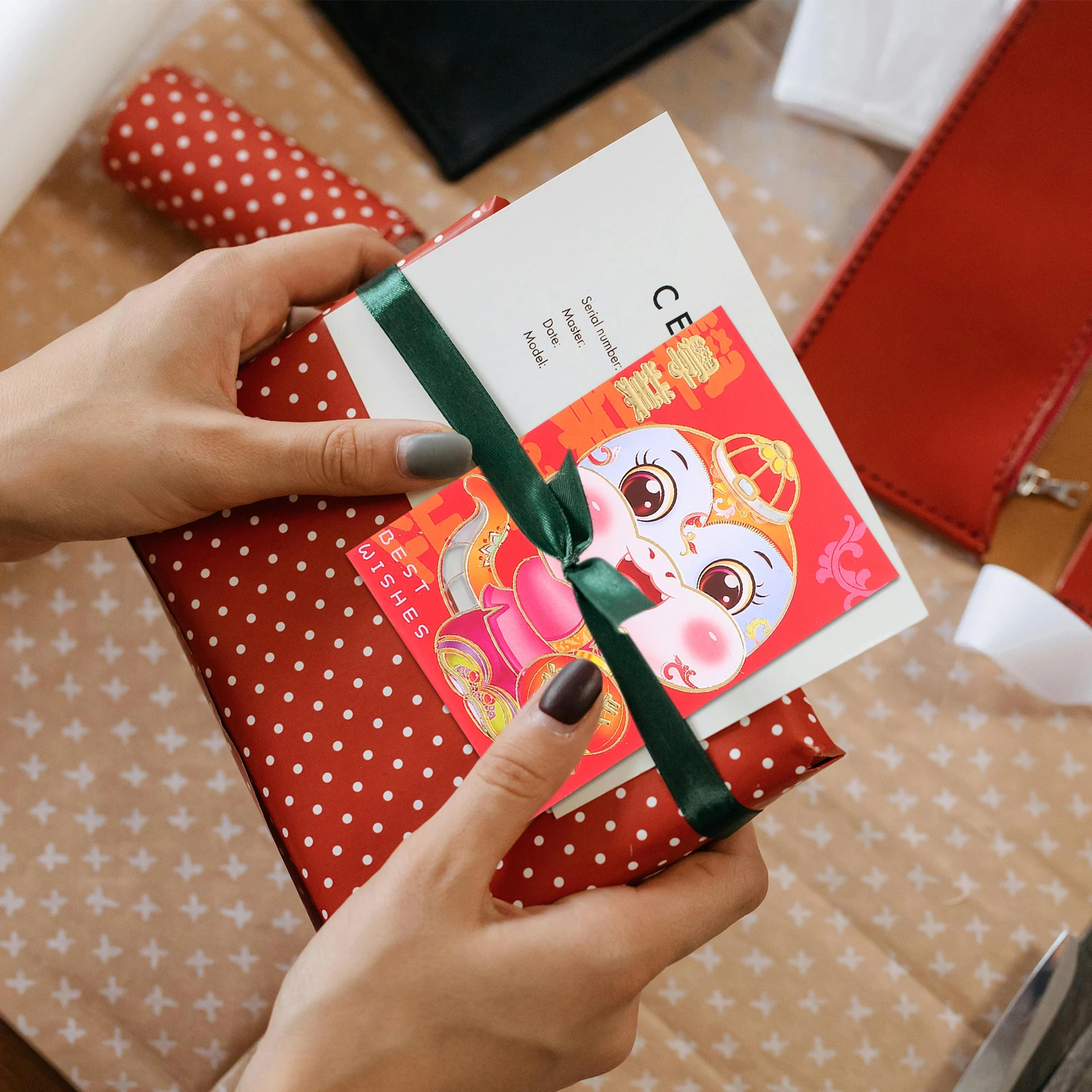 

60 Pcs New Year Red Envelope Bag Chinese Money Envelopes Lunar Calendar Paper Cards with Packet