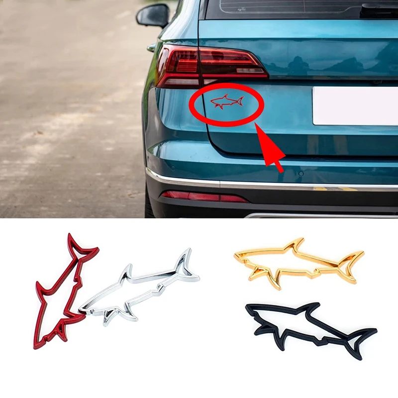NEW Car Styling 3D Metal Sticker Fish Shark Emblem Badge Decals Automobile Motorcycle Fuel Cap Decoration Logo Car Accessories view 4