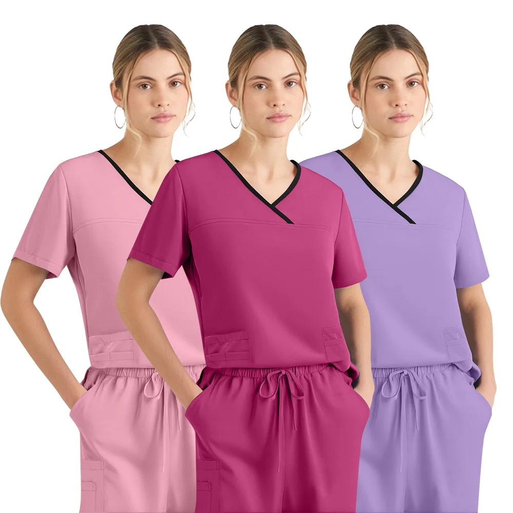 

Slim Fit Women Scrubs Sets Hospital Medical Uniforms Nurses Accessories Dental Clinic Beauty Salon Spa Lab Workear Clothes Sets
