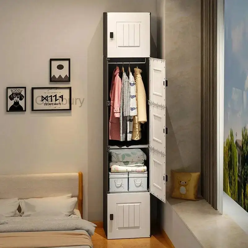 European Wardrobe Simple Assembly Organizer Small Wardrobe Shelf Children's Storage Plastic Box Bedroom Closet Portable Storage