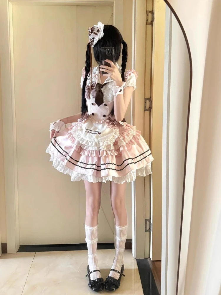 

Новые шикарные наряды Лето Harajuku Sweet Lolita Женский комплект из трех предметов Белый кружевной дизайн Корсетные топы + пышная юбка Ретро Элегантный женский комплект