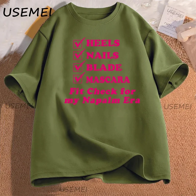 Fit Check for My Napalm Era T-shirt for Men Women KPOP Kawaii Korean Pop T Shirt Cotton Short-sleeve Printed Tshirt Streetwear