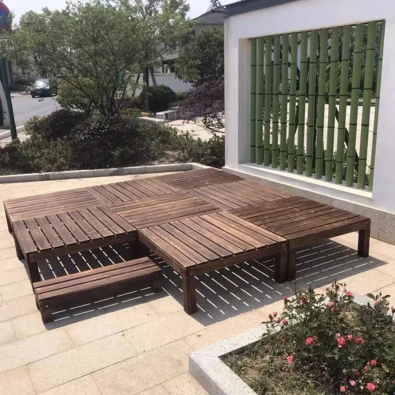 Houten vloer voor buiten, platformtreden balkon vrije tijd binnenplaats massief hout, platformtuin tatami waterdichte combinatie