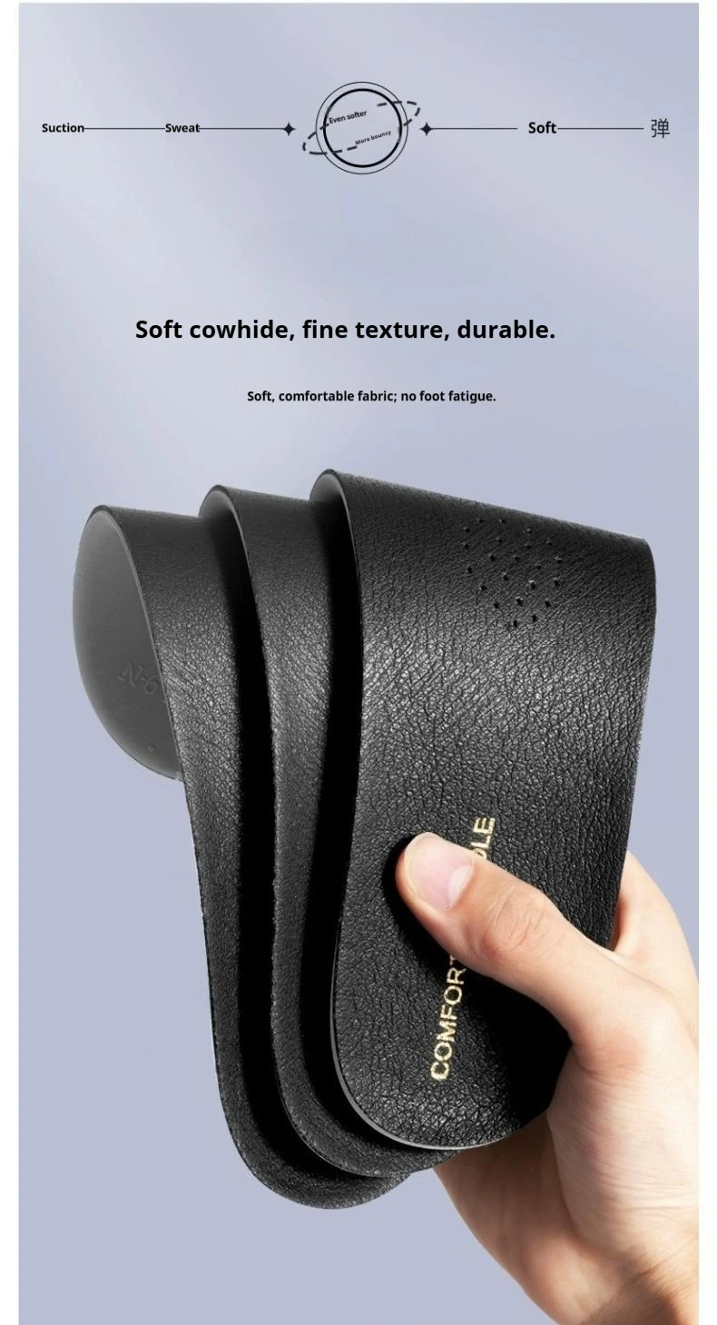 Leder-Latex-Einlegesohlen für Herren, stoßdämpfende Sport-Einlegesohlen, atmungsaktiv und bequem, geruchsneutralisierende Schuhpolster, 1 Paar/2 Paar. – Detail 4