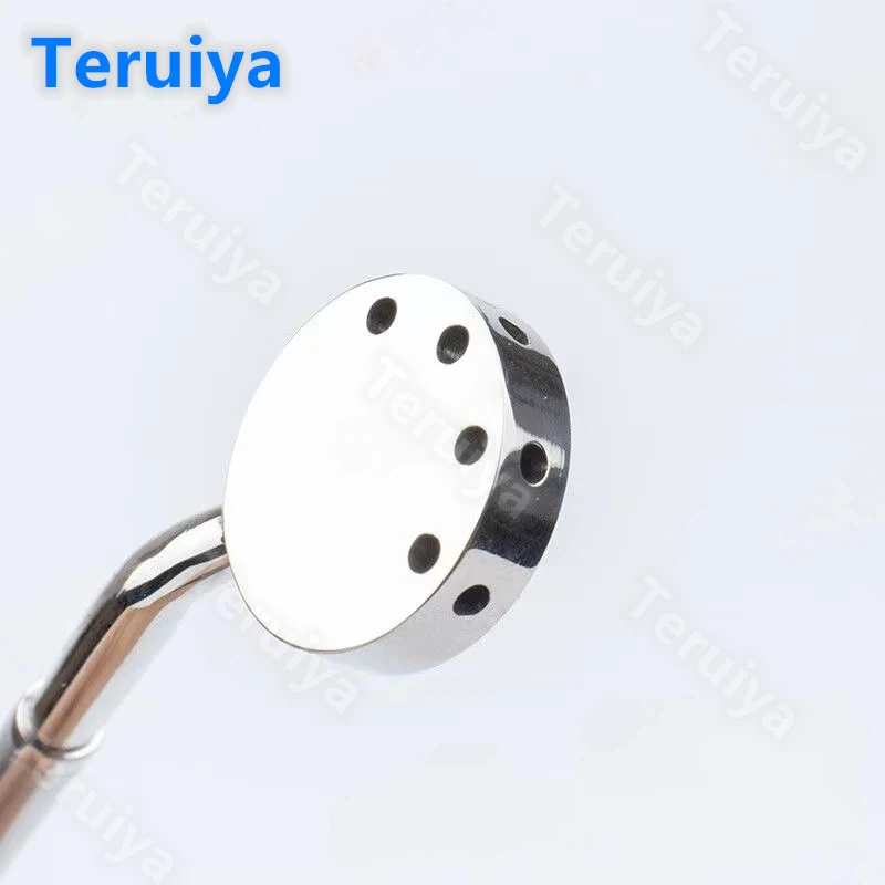 Dental Saliva Suction Mouth Mirror Premium Rhodium-Plated Metal Tool for Dentist Implant Treatment & Oral Examination