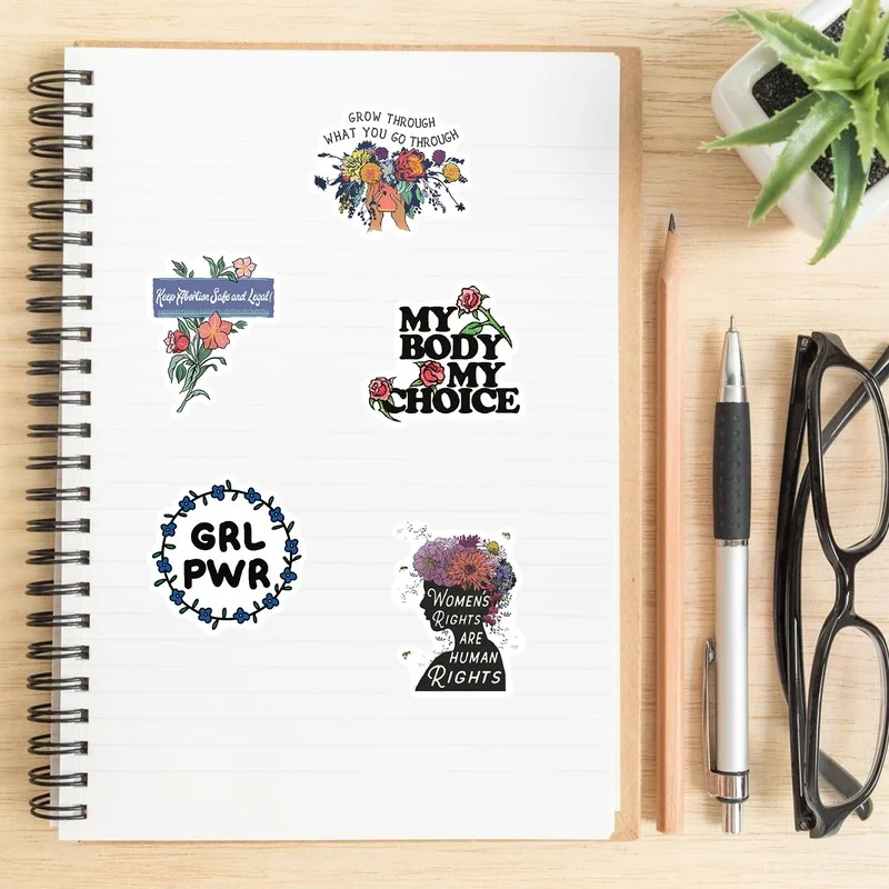 10/50/100pcs Feminism Inspirational Words Stickers Love Quotes Graffiti for Guitar Laptop Phone Fridge Scrapbook Luggage