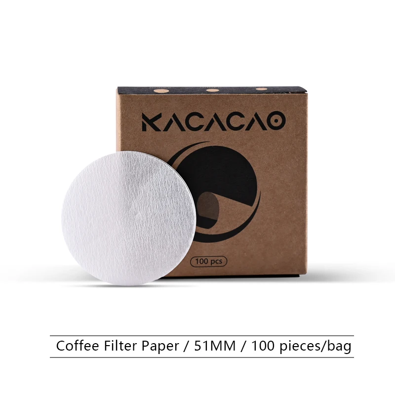 KACACAO Kaffeefilterpapier 51/53/58 mm Einweg-Sekundärwasserfilterpapiere Espresso Siebträger Zubehör Barista Tools