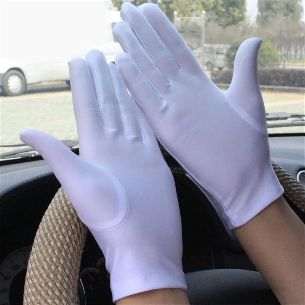 Super Thin Sun Protection Gloves Men Women Fashion Pure Color Etiquette Dance Gloves Elastic Cycling Driving Glove