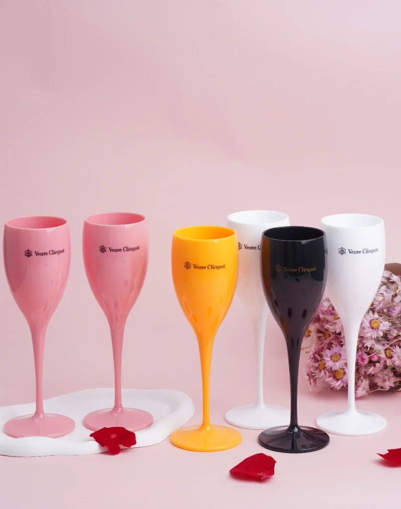 Veuve ClicquotChampagne Flutes Glasses Plastic Wine Glasses Dishwasher-safe White Acrylic Champagne Glass Transparent Wine Glass