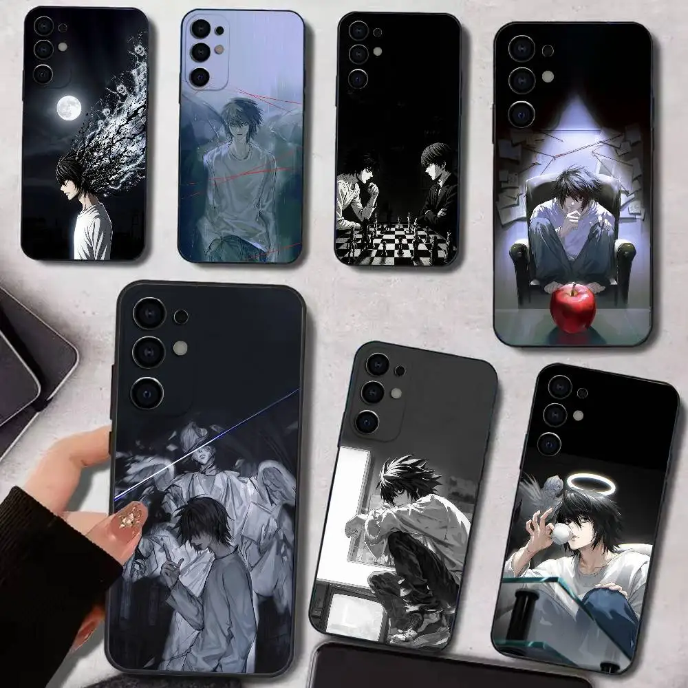 Funda para Teléfono L-l D-Death N-Note para Samsung S25, S24, S21, S22, S23, S30, Ultra, S20, Plus, Fe, Lite, Cubierta Negra Suave