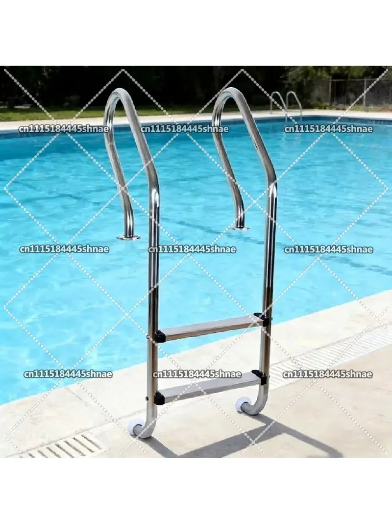 304 Stainless Steel Pool Ladder, Non Slip 2-Step Recessed Swimming Pool Accessory, Custom Size for Home Outdoor