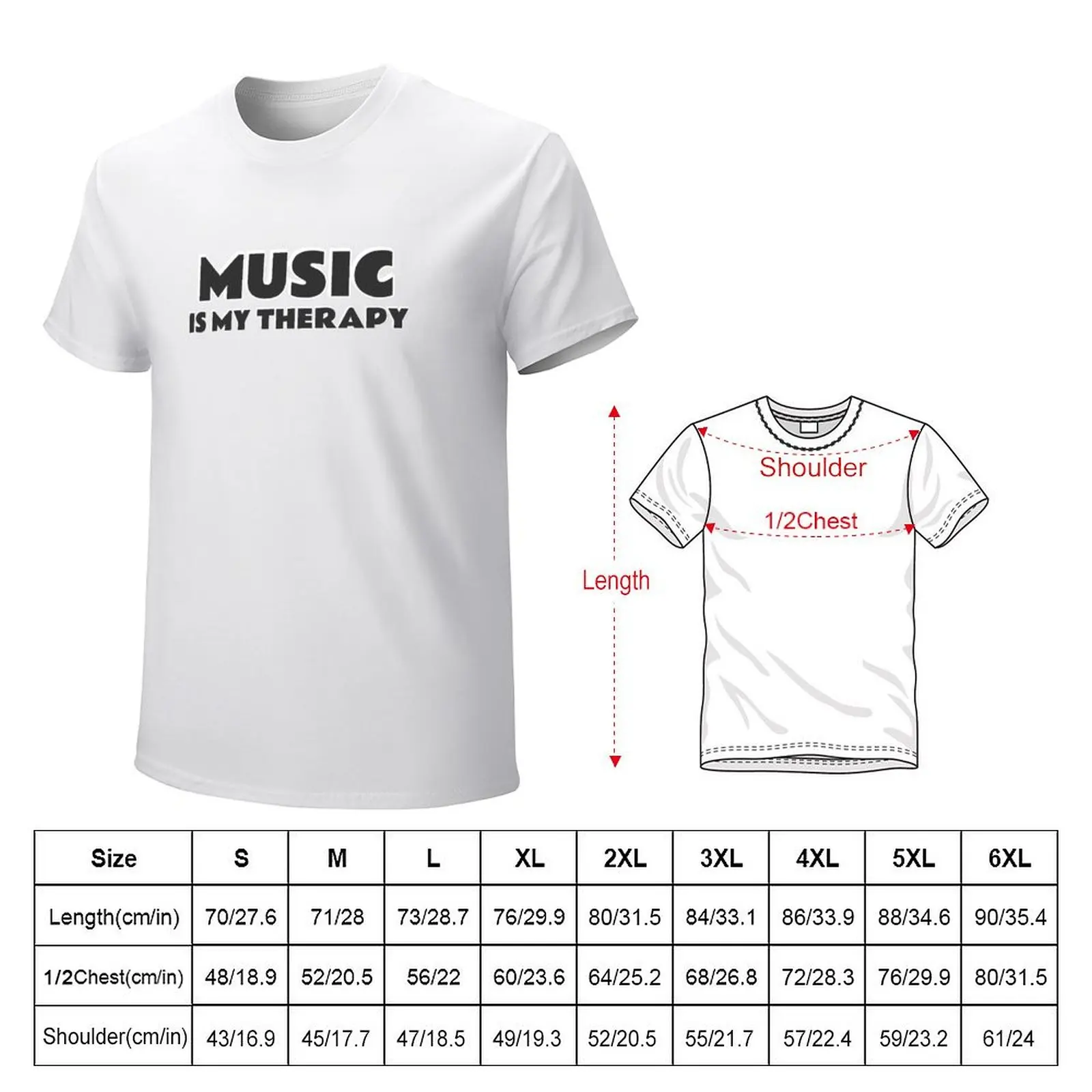 Music Is My Therapy Graphic T-Shirt for Men, Music is the answer, Summer Clothes, T Shirts for Men