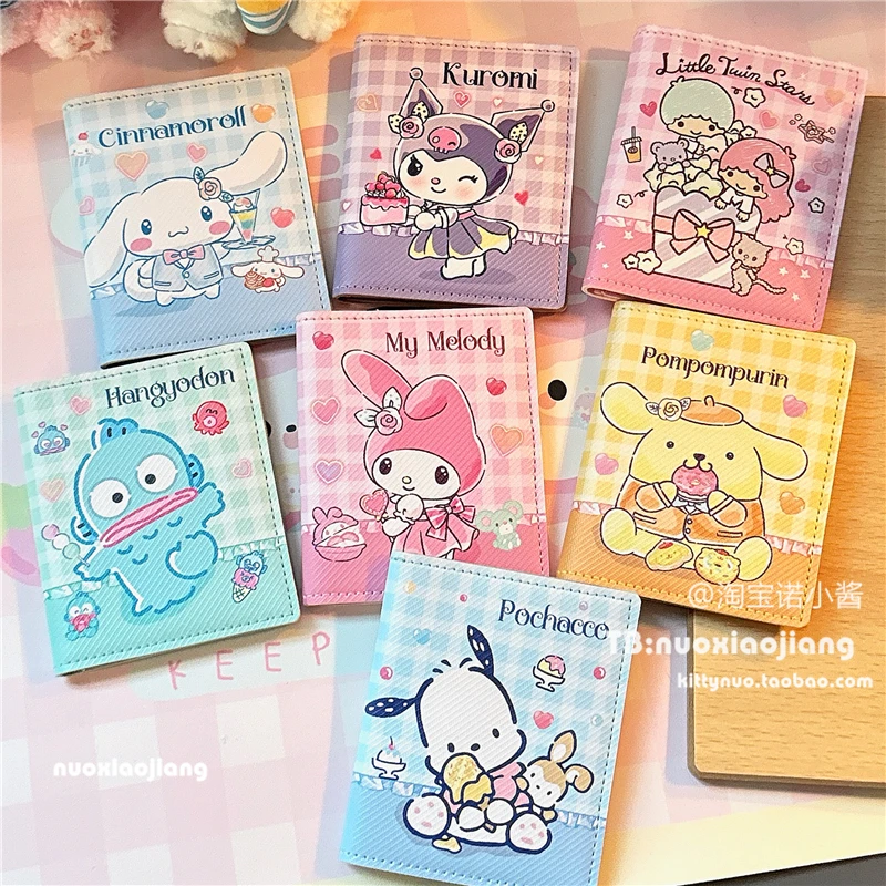 Kawaii Kuromi Melody Cinnamoroll Pu Card Holder Multi-Purpose Student Card Case Anime Hangyodon Portable Bank Card Sleeve Gift