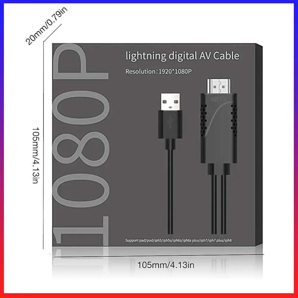 2 in 1 USB Female To HDMI-compatible Male Cable 1080P HD HDTV Adapter TV Projector Displays Converter for iPhone Samsung Galaxy