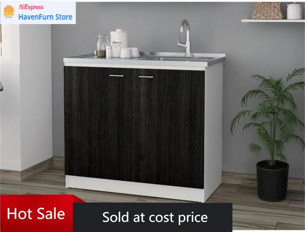 

Activity priceFreestanding Double Door Utility Sink Base Cabinet With Integrated Stainless Steel Countertop Interior Shelf For L