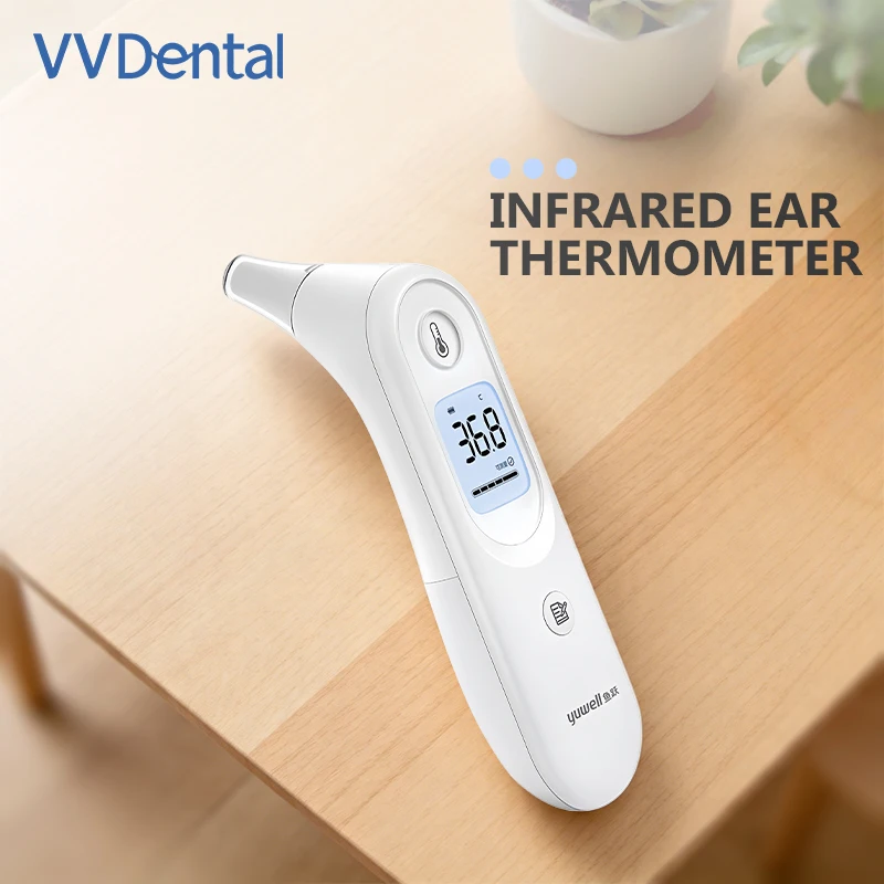 VVDental Infrared Ear Thermometer Digital Baby Adult Fever Alert Alarm Backlit LCD Display 7 Memories Home Medical Tool