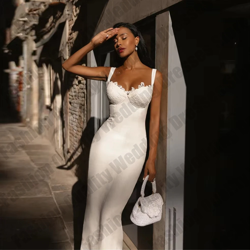 

Свадебные платья-русалки 2026 года: длинные, на тонких бретелях, с кружевными аппликациями, без рукавов, элегантные, для невест, на заказ, 2025 Vestidos