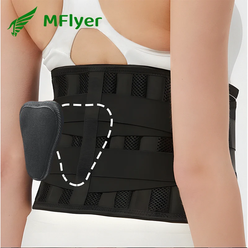 

Lumbar Support Belt for Lower Back Pain Relief with Lumbar Pad & 6 Stays Breathable Anti-Skid Waist Protector Belt