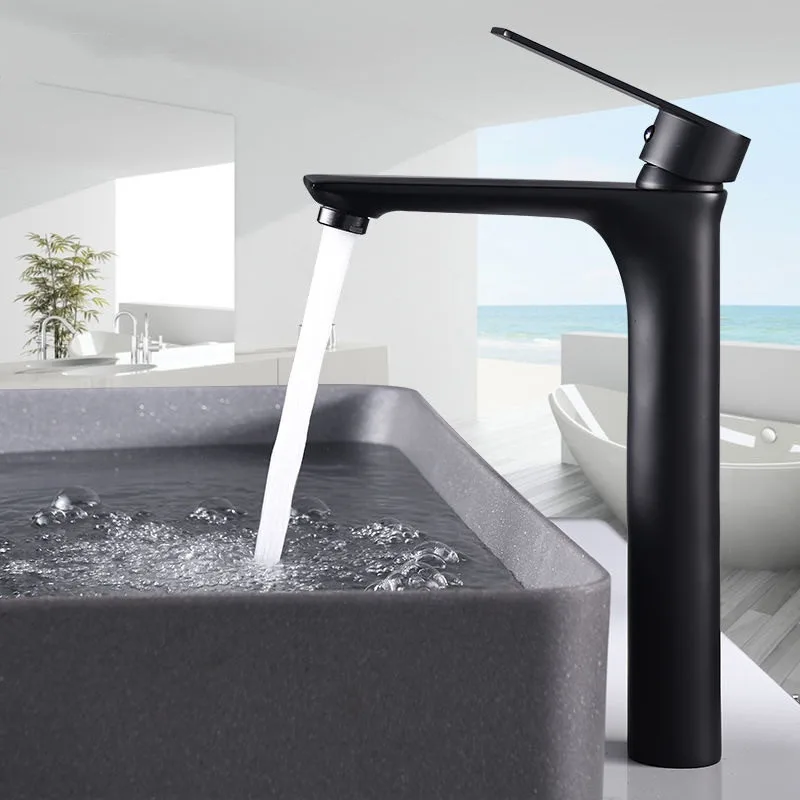Brass Bathroom Basin Faucet, Household Hot & Cold Water Sink Tap, Splash Proof Wash Basin Faucet for Bathroom