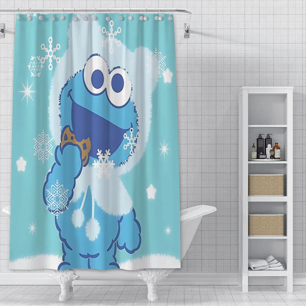 S-Sesame S-Street C-Cookies Shower Curtain Waterproof Polyester Fabric Colorful Bath Curtains Home Bathroom Curtain With Hook